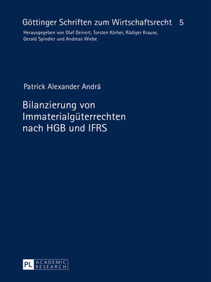 cover image of Bilanzierung von Immaterialgüterrechten nach HGB und IFRS